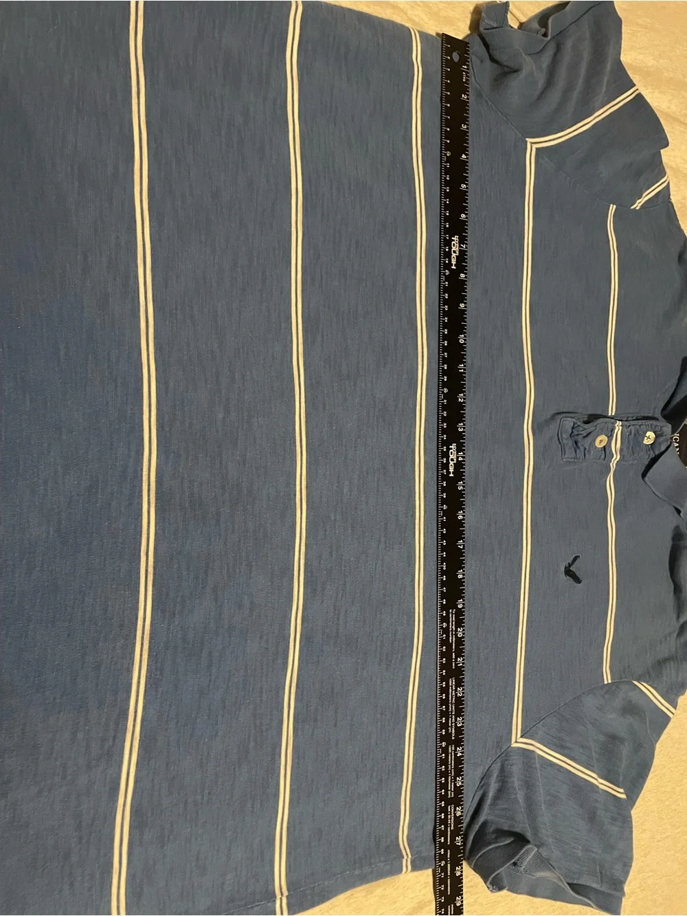 American Eagle Outfitters Blue Polo with White Stripes size XXXL
